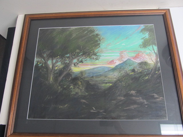 lot 116 image: Original Pastel on Canvas Landscape Painting