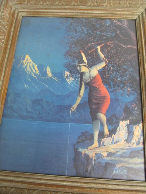 lot 118 image: Vintage 1920s-30s Indian Maiden Framed Print - R. Atkinson Fox