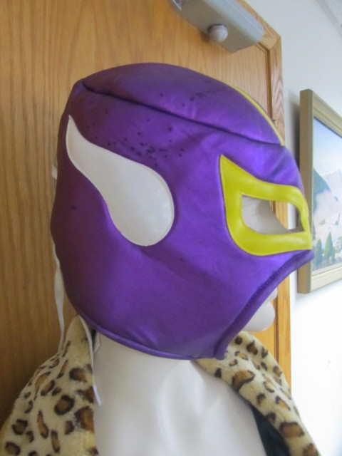 lot 121 image: MN Viking Luchador Wrestling Style Mask & Cape