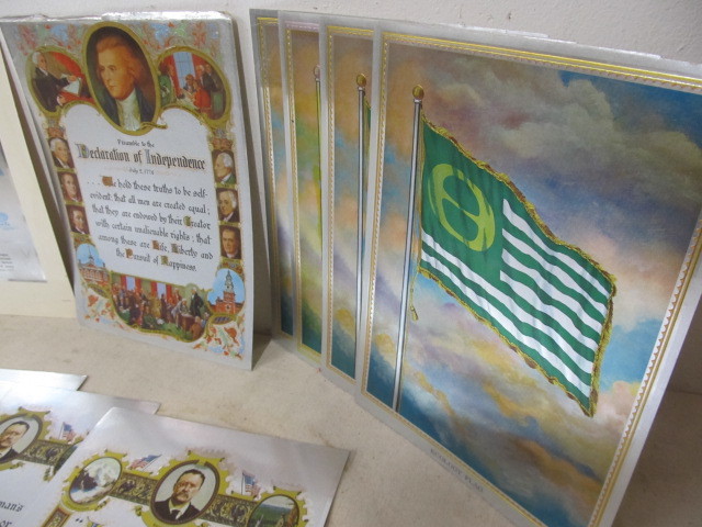 lot 78 image: Large Lot of Patriotic Foil Prints wOriginal Envelope