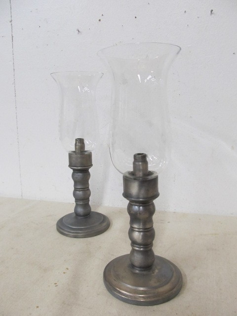 lot 84 image: Pair of Vintage Metal Oil Candle Lamps