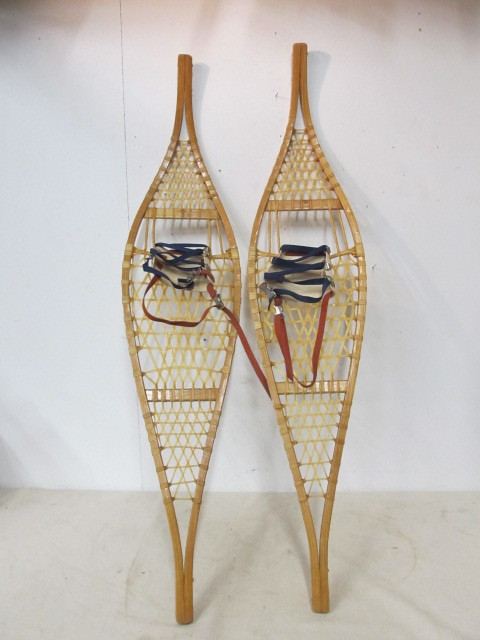 lot 94 image: Excellent Pair of Wooden Snowshoes - 55