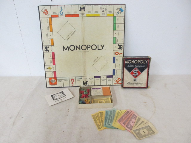 lot 97 image: Orig Vintage 1935-36 Monopoly Game - Wood Buildings