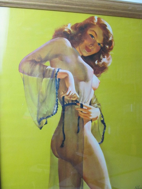 lot 139 image: Original 1940s Framed ART SHOWALTER Pinup Girl Print - Sheer Beauty