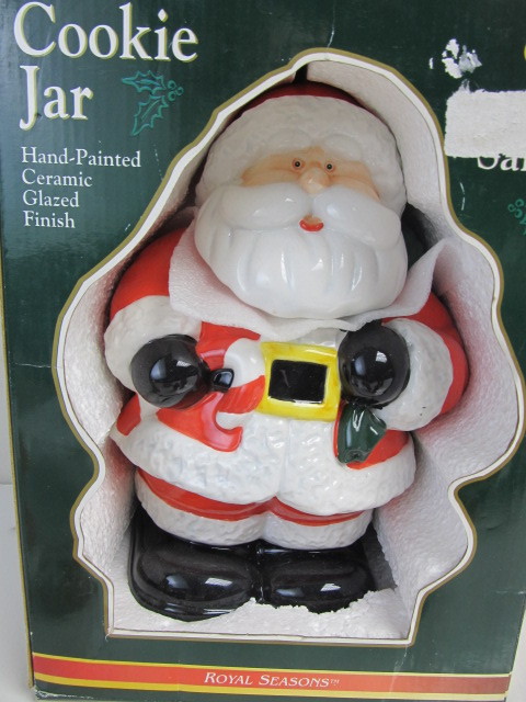 lot 126 image: Santa Claus etc. Christmas Salt & Pepper Shakers & Cookie Jar