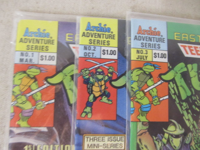 lot 196 image: First 3 Issues of the TMNT Comic Books by Eastman & Laird