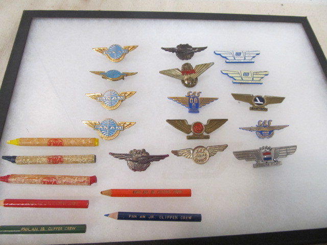 lot 189 image: Lot of Vintage 1950s-60s Junior Airline Pilot Wings etc