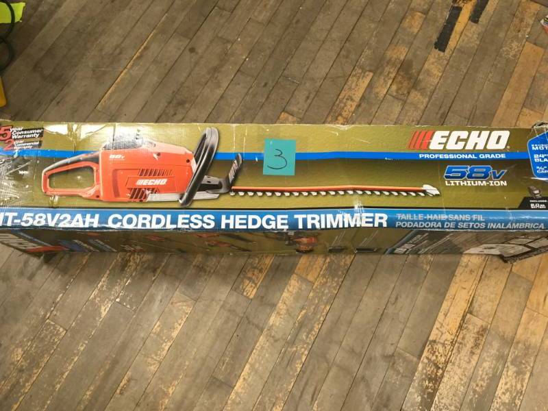 lot 3 image: ECHO 58-Volt Lithium-Ion Brushless Cordless String Trimmer - 2.0 Ah Battery and Charger Included in like new condition