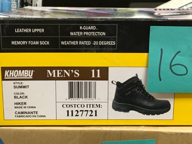 lot 16 image: Khombu Mens Leather Waterproof Summit Black Boots. Size 11 not used