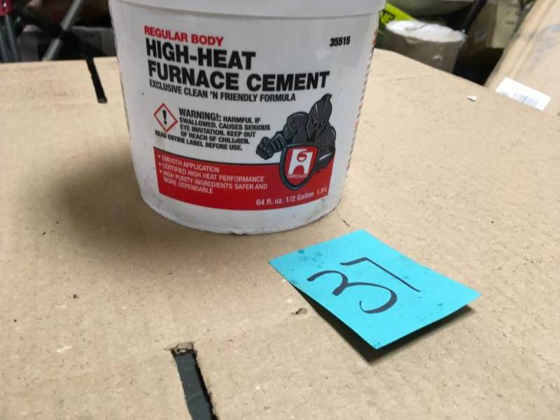 lot 37 image: 35515 Regular Body High Heat Furnace Cement, 12 Gallon Bucket not used