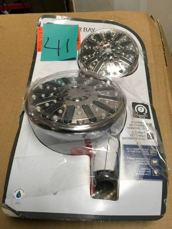 lot 41 image: Glacier Bay 6-spray Hand Shower and Showerhead Combo Kit not used