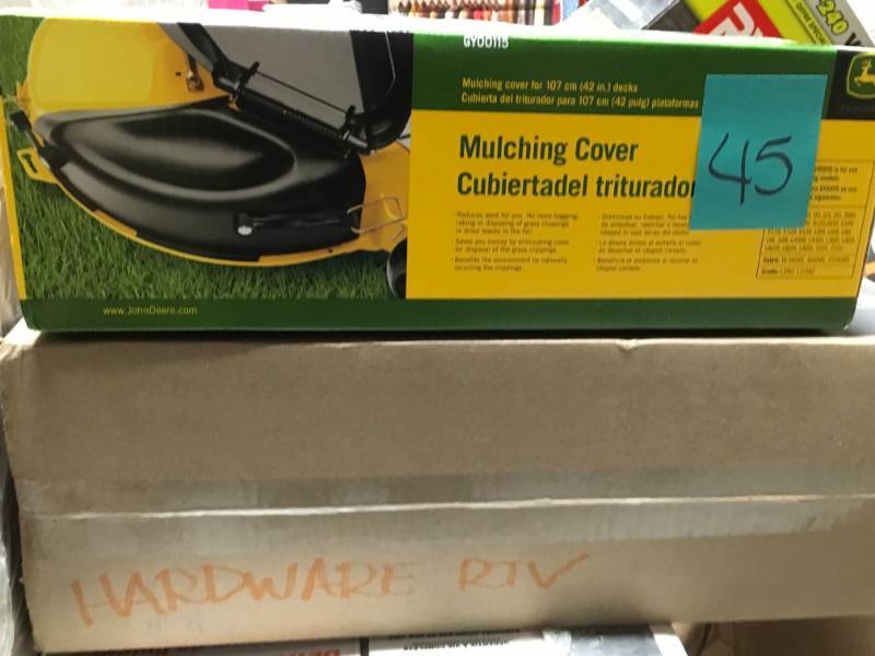 lot 45 image: John Deere 42 in. Mulch Cover not ued