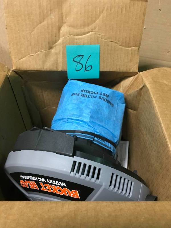 lot 86 image: Bucket Head 5 gal. 1.75-Peak HP Wet Dry Vac not used