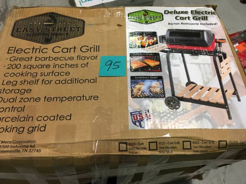 lot 95 image: Easy Street Deluxe Electric Cart Grill in Black not used