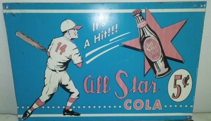 lot 48 image: Metal signs. All Star Cola, shakes, lemon lime thirst quencher