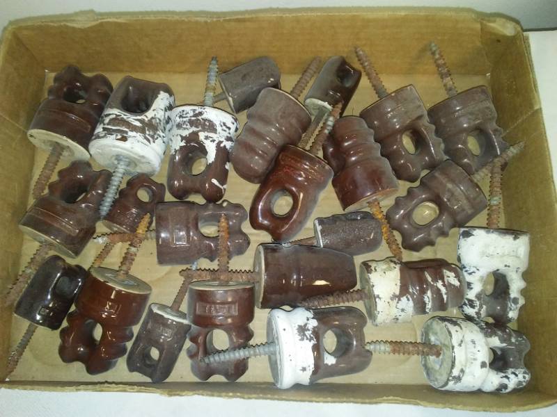 lot 110 image: Screw in vintage insulators approximately 30.