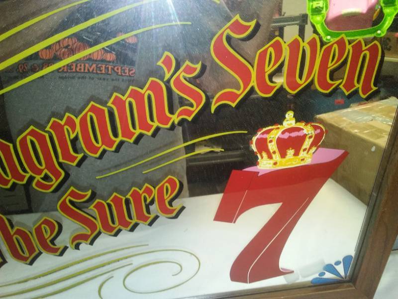 lot 135 image: Seagrams 7 whiskey sign.