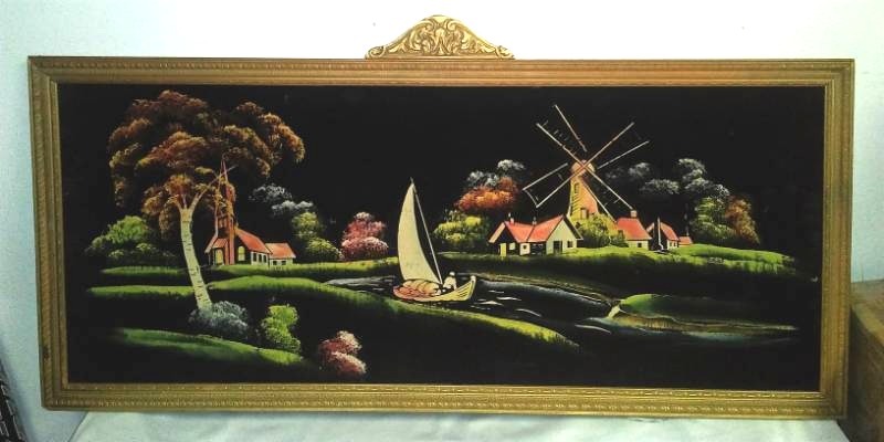 lot 137 image: Velvet painting,