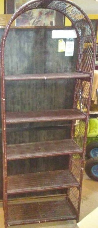 lot 184 image: Wicker shelving unit