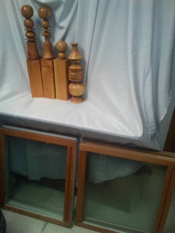 lot 234 image: Vintage windows and spindles, 8.