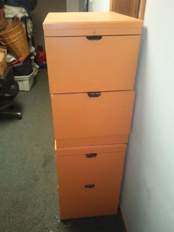lot 242 image: 2 - 2 drawer file cabinets, sturdy,