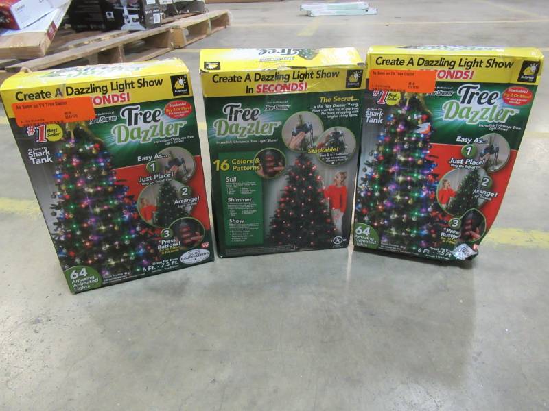lot 109 image: 3 Boxes of Stackable As Seen on TV 64 Light Tree Dazler with 16 Colors and Patterns, 10956-6