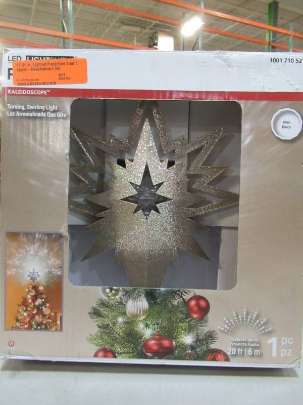 lot 266 image: LightShow 17.91 in. Lighted Projection-Kaleidoscope Tree Topper, 38708