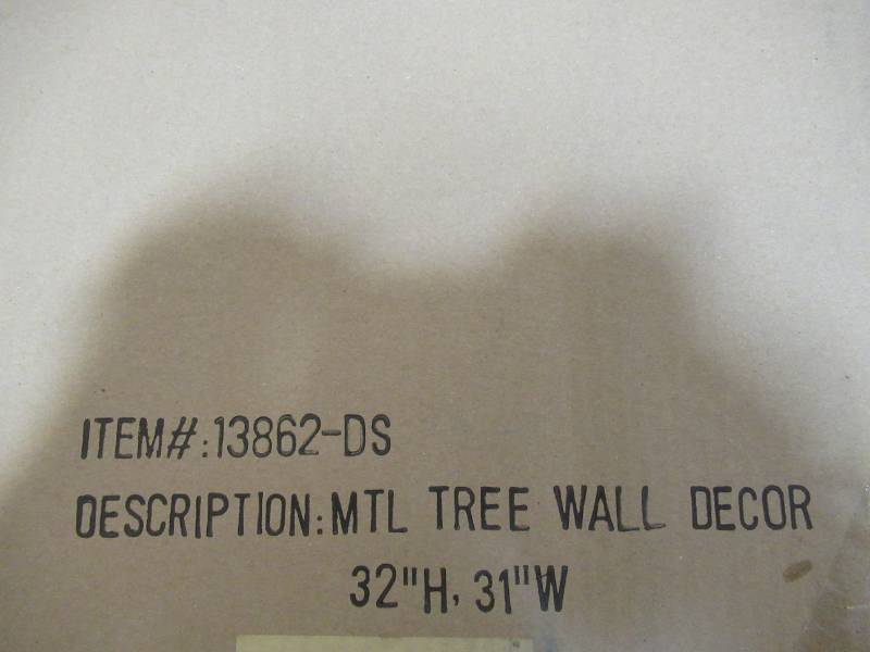 lot 17 image: Litton Lane 31 in. x 32 in. Brown & Gold Autumn Leaves Traditional Metal Wall Art Tree