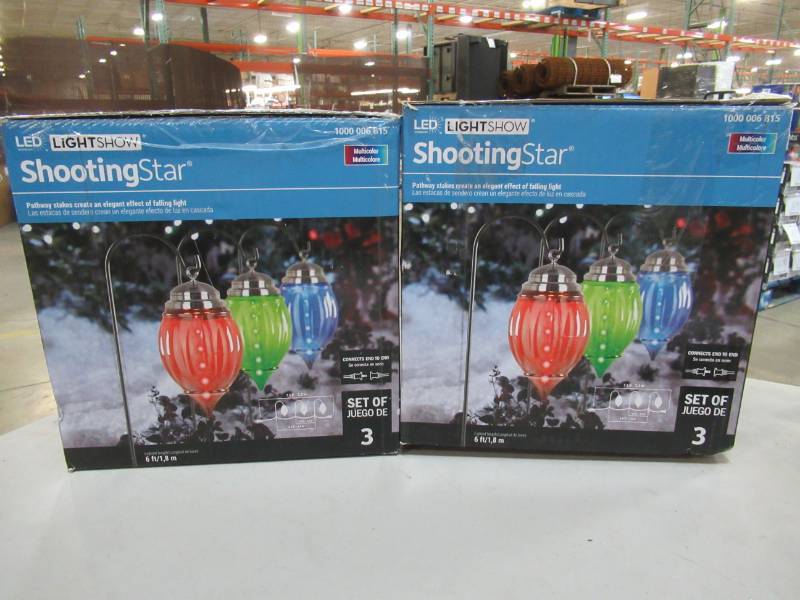 lot 113 image: 2 Boxes of Gemmy LightShow Multi-color Shooting Star Pathway Ornament Stakes (Set of 3Box), 88783