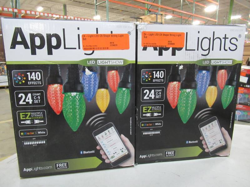 lot 115 image: 2 Boxes of Applights 24-Light LED C9 Shape String Light Sets with 140 effects, 37207