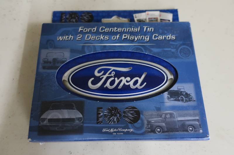 lot 357 image: Ford Centennial Tin With Playing Cards
