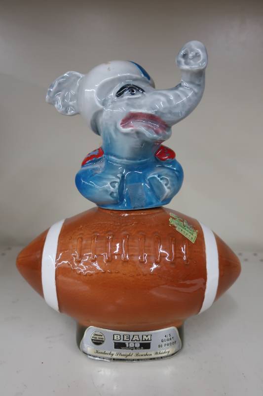lot 366 image: Vintage Beam Republican Elephant Football Decanter