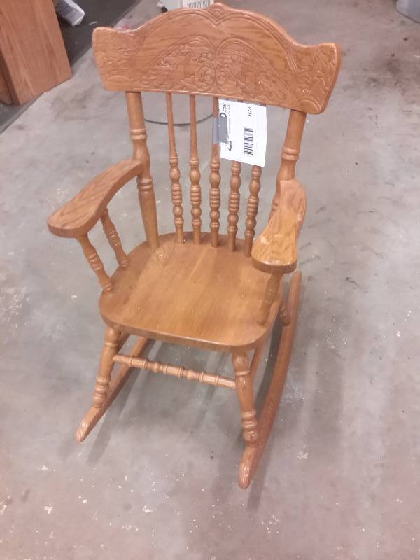 lot 623 image: Childrens Wooden Rocking Chair