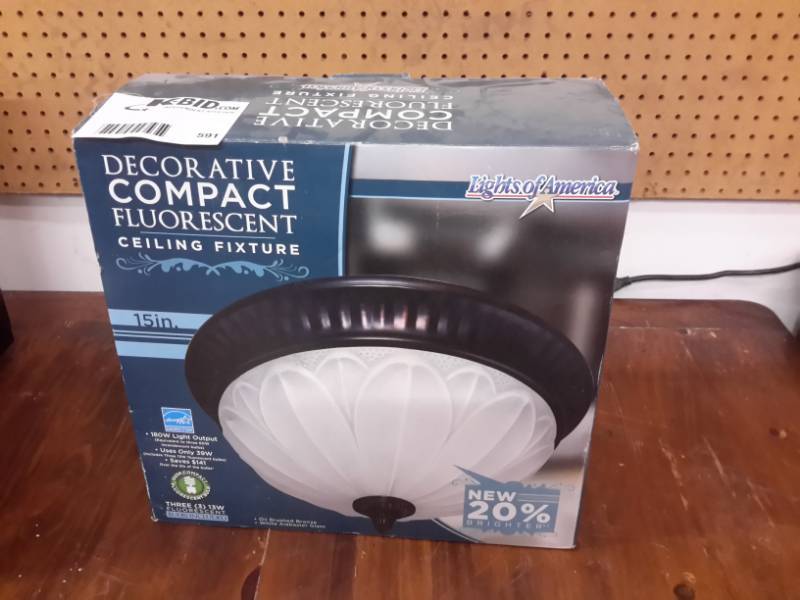 lot 591 image: Lights of America Decorative Compact Fluorescent Ceiling Fixture