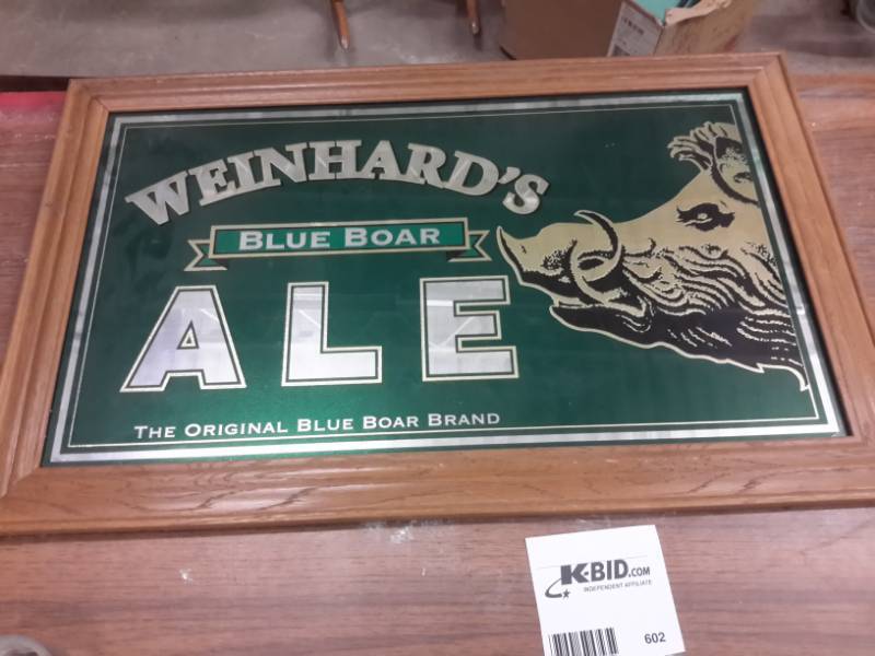 lot 602 image: Weinhards Blue Boar Ale Reflective Sign