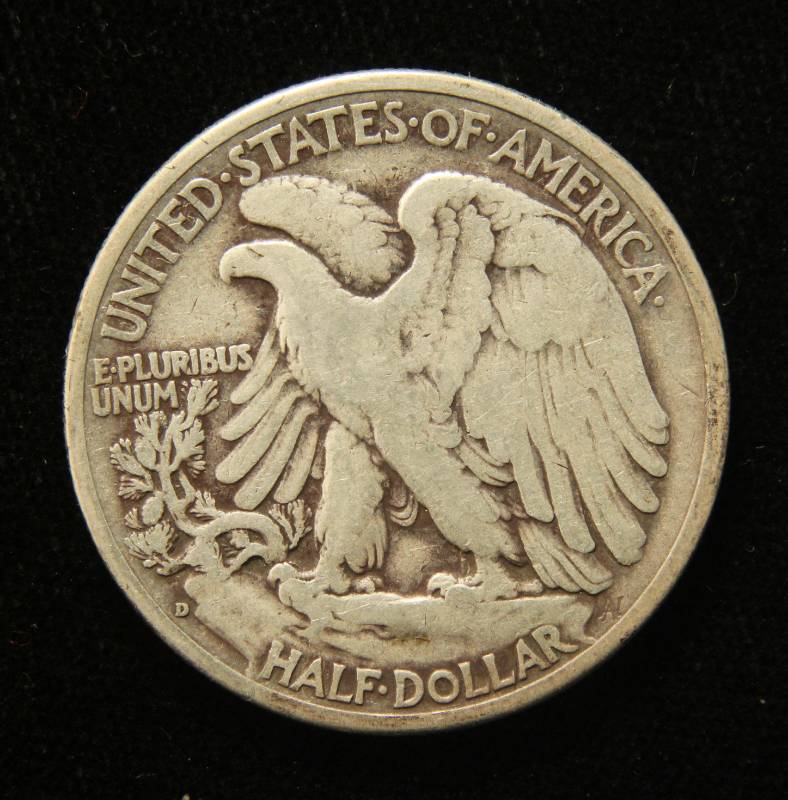 1938-D WALKING LIBERTY SILVER HALF DOLLAR