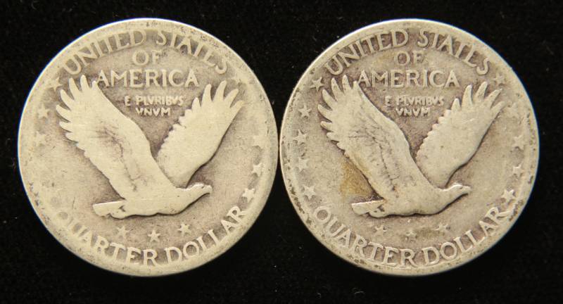 2 STANDING LIBERTY QUARTERS 1927 & 1929-S