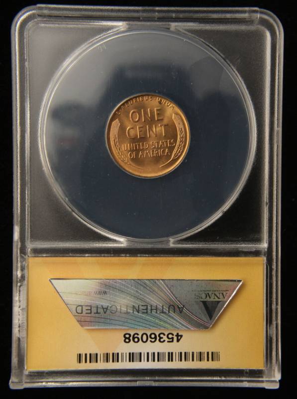 1942 US WHEAT CENT MS65 RED ANACS
