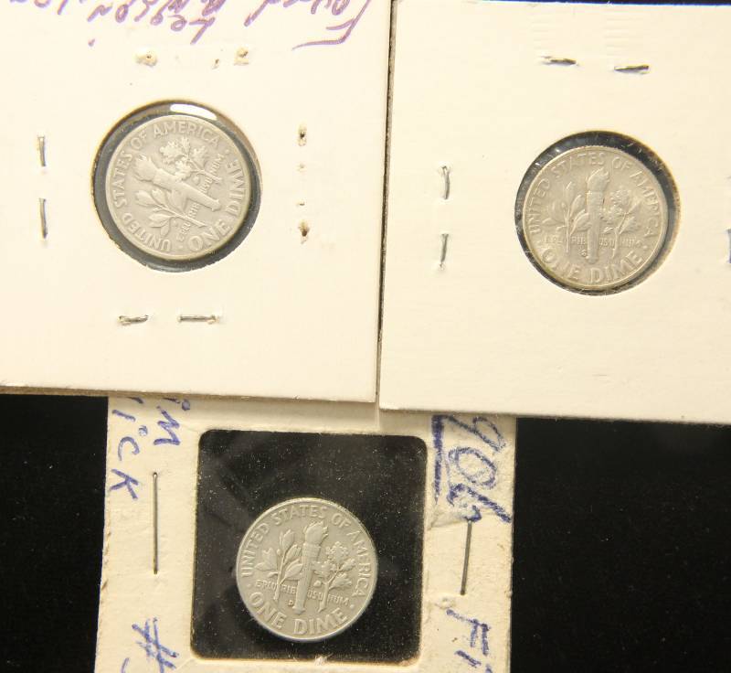 3 SILVER ROOSEVELT DIMES 1946 1953-S 1962-D