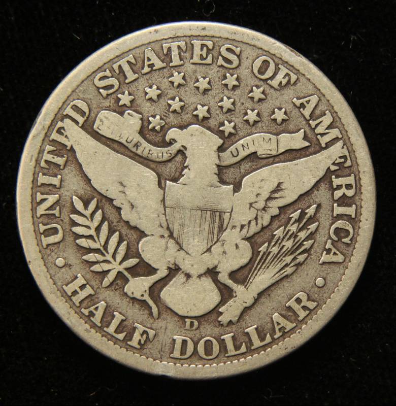1907-D BARBER SILVER HALF DOLLAR