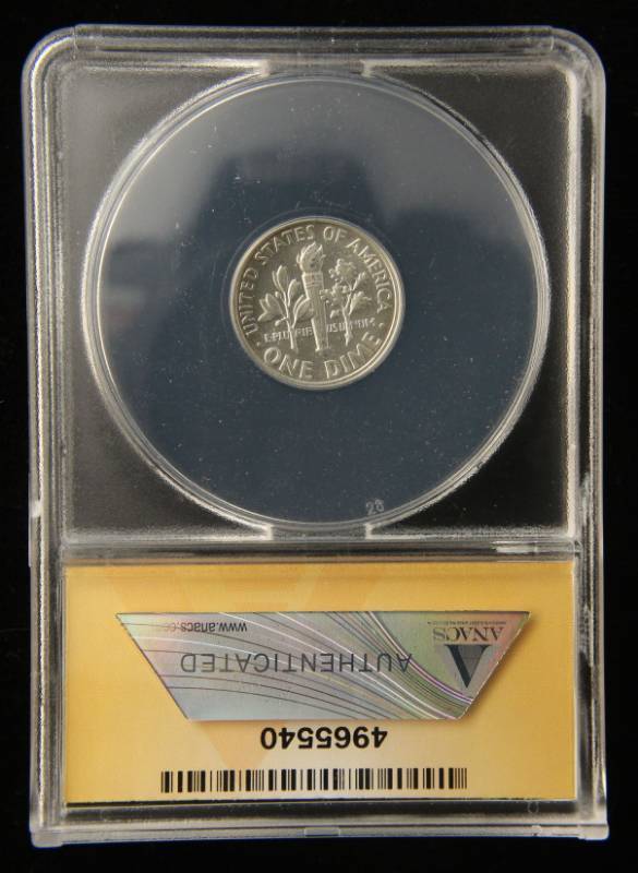 1956 PROOF ROOSEVELT SILVER DIME PF67 ANACS HIGH GRADE COIN