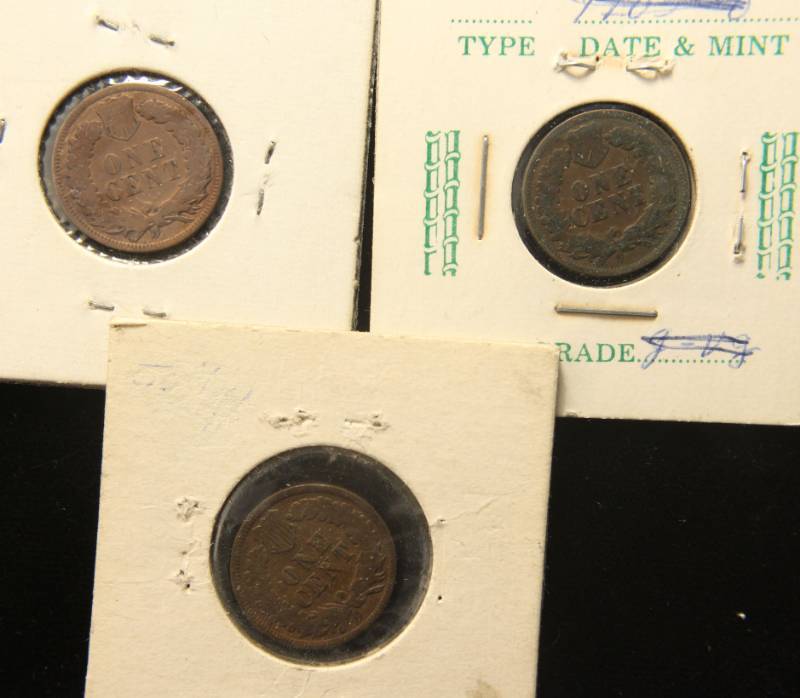 3 INDIAN HEAD CENTS 1902 1903 1907