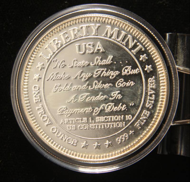 1 TROY OZ. .999 FINE SILVER LIBERTY NO STATE SHALL IN AIRTITE
