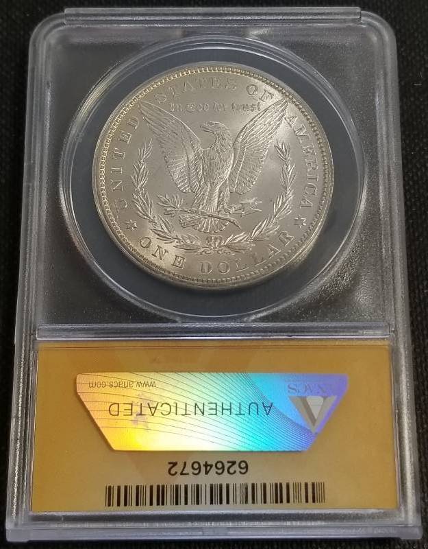 1879 MORGAN SILVER DOLLAR MS62 ANACS