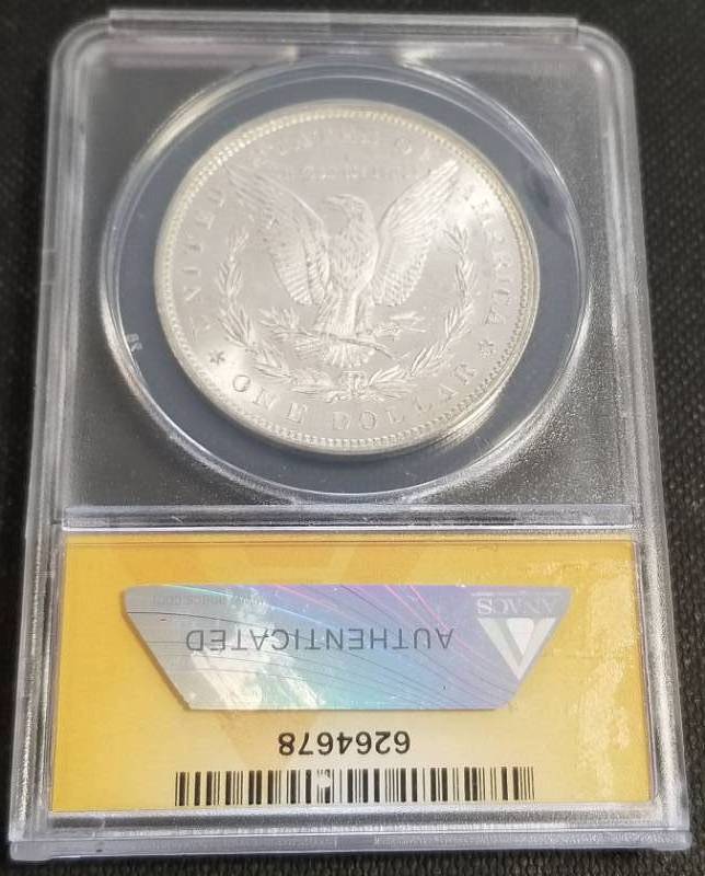 1883 MORGAN SILVER DOLLAR MS63 ANACS