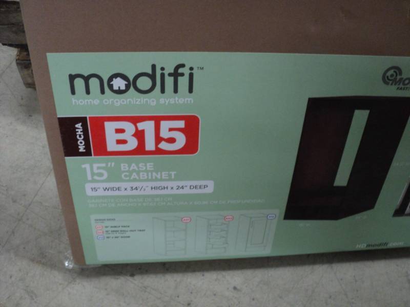 lot 45 image: 2 Mocha Modifi 15 Base Cabinets 15...