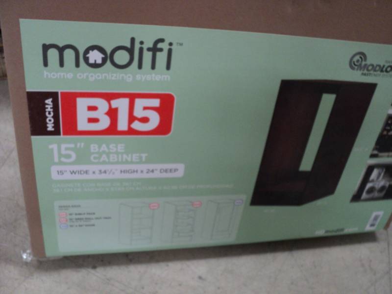 lot 46 image: 2 Mocha Modifi 15 Base Cabinets 15...