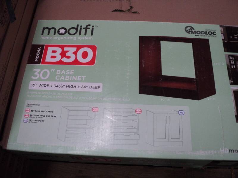 lot 47 image: 2 Mocha Modifi 30 Base Cabinets 30...