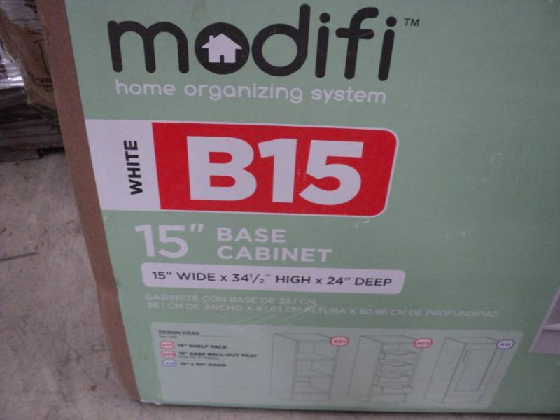 lot 59 image: 1 White 15 Modifi base Cabinet...