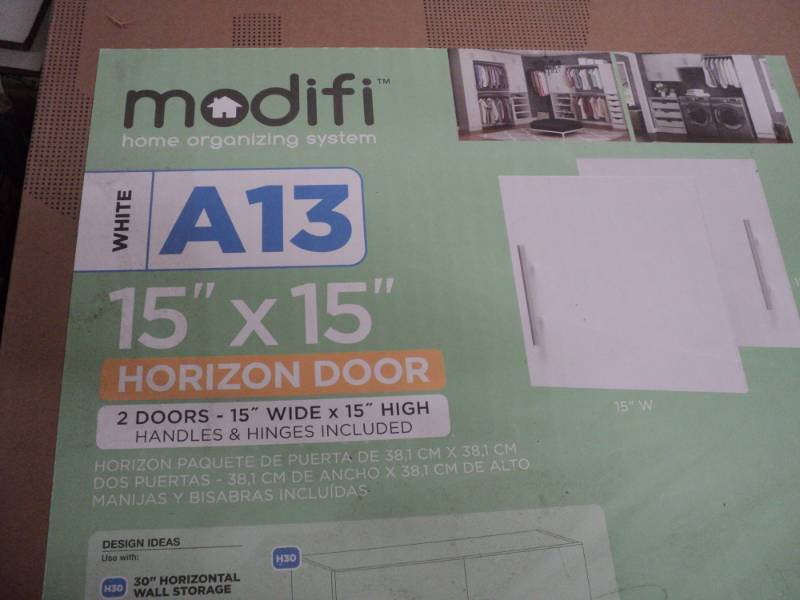 lot 64 image: 2 white Modifi 15 x15 Horizon Door...